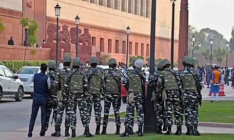 Security beefed up outside Parliament building following security breach (ANI)