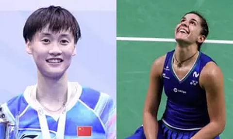 Olympic champions Chen Yufei of China and Carolina Marin of Spain