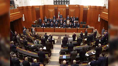 Visual from the Parliament in Lebanese. (Reuters)