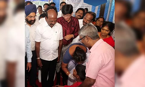 Tamil Nadu Health Minister Ma Subramanian inspects a special monsoon camp in Velachery. (X/@Subramanian_ma)