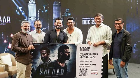 Filmmaker S. S. Rajamouli has joined the ‘Salaar’ Saga by buying the first ticket of ‘Salaar: Part 1 – Ceasefire’ (Photo/X)