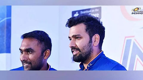 Rohit Sharma with Mahela Jayawardene (Photo- MI)
