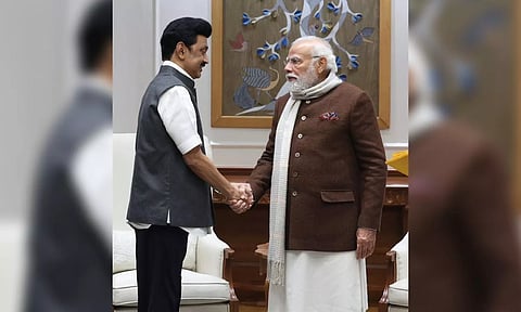 CM Stalin with PM Modi.