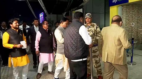 Odisha BJP MLAs on their way to Delhi (Photo/ANI)