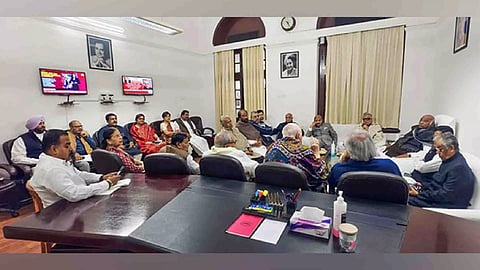 Earlier visuals of INDIA bloc floor leaders meeting (Photo/ANI)