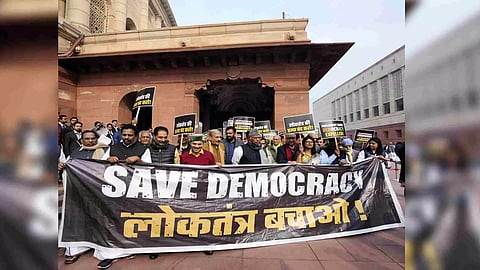 Still from the protest