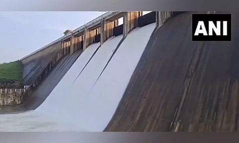 Water released from Manimuthar Dam to Thamirabarani River (Photo: ANI)