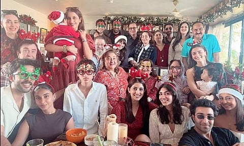 Ranbir-Alia, Agastya-Navya, others enjoy Kapoor family's annual Christmas lunch. (ANI)