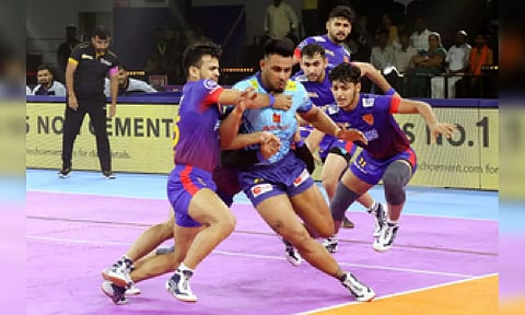 Glimpse of the action at the Jawaharlal Nehru Indoor Stadium (IANS)