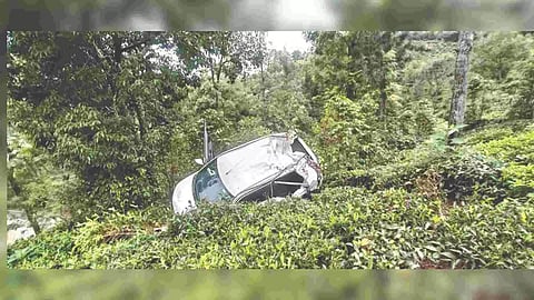 The car which plunged into the gorge