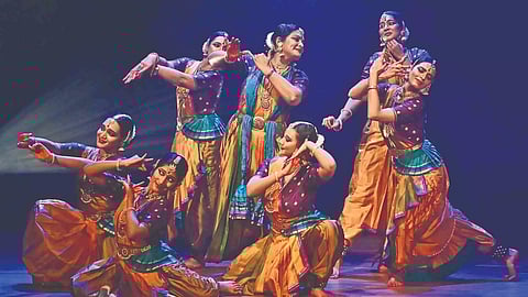 Geeta Chandran with her students from Natya Vriksha