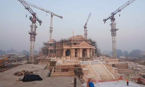 Ram Temple under construction in Ayodhya. (PTI)