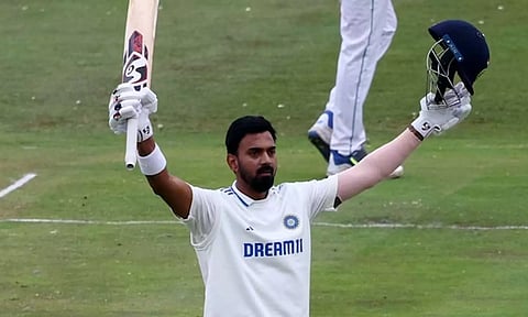 KL Rahul scoring the century against South Africa. (REUTERS)