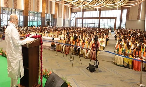 Home Minister Amit Shah at an event in Telangana (ANI)