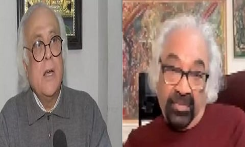 Congress leaders Jairam Ramesh and Sam Pitroda (ANI)