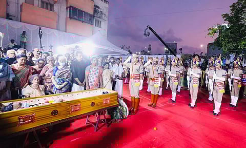 Captain Vijayakanth is being offered 72-gun salute