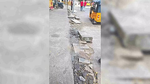 Debris left behind by civic workers