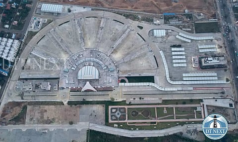 Drone visual of the newly inaugurated Kalaignar Centenary Bus Terminus (KCBT) in Kilambakkam. (Photo credit: Manivasagan N)