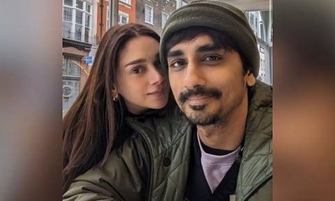 Aditi Rao Hydari with Siddharth.