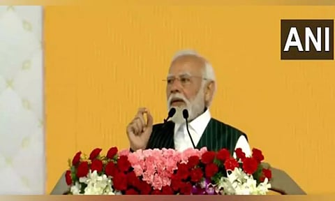 PM Modi addressing the event. ANI