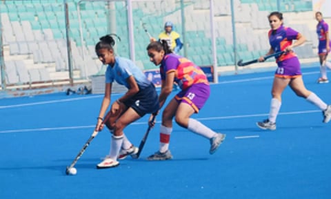 Players in action during 2nd Khelo India Sub-Junior Women's Hockey League (IANS)