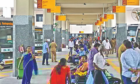 Passengers at the newly opened terminus on Tuesday
