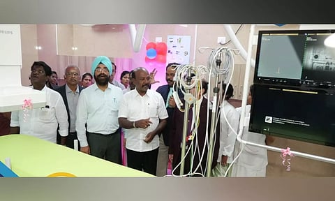 Health minister Ma Su inaugurated the Cath lab facility at the Kalaignar Super Speciality Hospital (Photo: @Subramanian_ma)