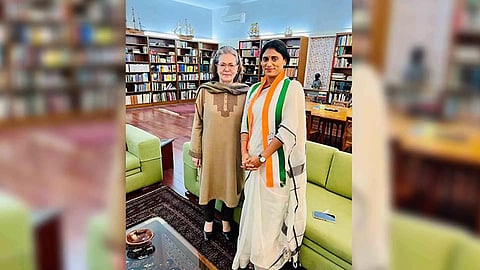 YSRTP chief YS Sharmila with Congress leader Sonia Gandhi. (Photo/YS Sharmila's X)