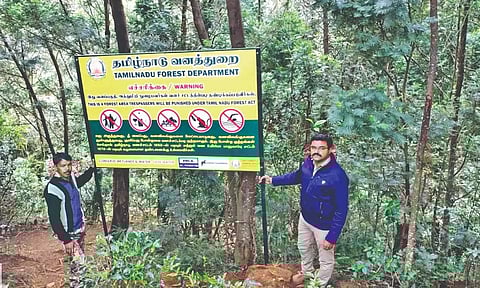 Forest department staff patrolling to stop trespassers