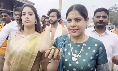 Janhvi Kapoor at Tirupati Balaji Temple (ANI)