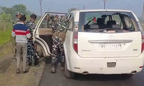 ED officers vehicle attacked (X)