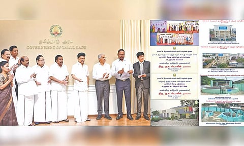 Chief Minister Stalin inaugurating the completed projects on Friday in the presence of ministers and top officials