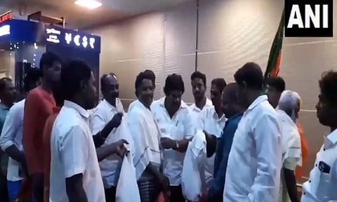 Officials, BJP cadre welcome fishermen repatriated by Sri Lanka at Chennai airport
