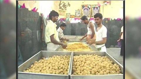 Laddus being prepared in Tirupati, Andhra Pradesh (Photo/ANI)