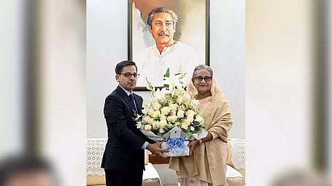 India's High Commissioner to Bangladesh Pranay Verma calls on Bangladesh PM Sheikh Hasina (Photo/ANI)