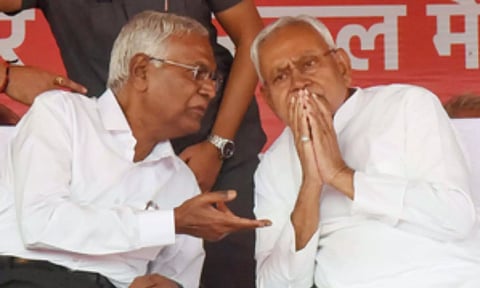 CPI General Secretary D. Raja & Bihar Chief Minister Nitish Kumar (IANS)