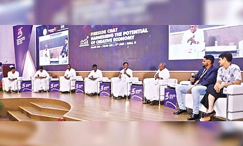 Creators of ‘Village Cooking Channel’ on YouTube sharing their insights during a discussion at GIM 2024 in Chennai on Monday