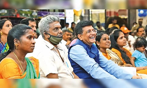 Union Minister Piyush Goyal at a function in Chennai on Monday