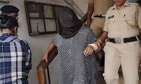 Suchana Seth, CEO of Bengaluru-based The Mindful AI Lab being brought to Mapusa Court in North Goa (PTI)