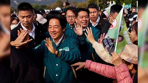 Presidential candidate, arrives to an election campaign event in Kaohsiung, Taiwan (Reuters)