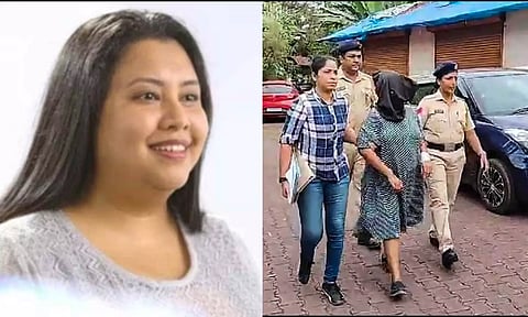 Accused Suchana Seth, CEO of a Bengaluru-based Artificial Intelligence startup company, being brought to Mapusa Court in North Goa. (PTI)