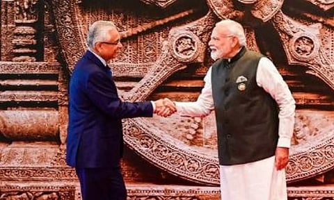 PM Modi with Mauritius PM at G20 Summit