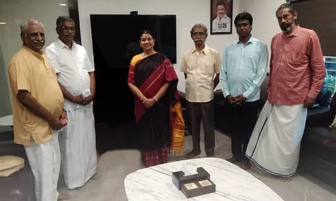 VHP and RSS leaders invite Durga Stalin, wife of Tamil Nadu CM MK Stalin, to attend Ram temple's 'Pran Pratishtha' ceremony in Ayodhya. (PTI)