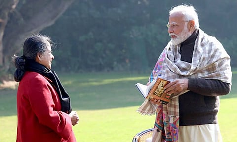 Sharmistha Mukherjee with PM Modi (ANI)