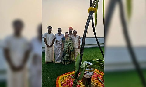 Dhanush celebrates Pongal with his family