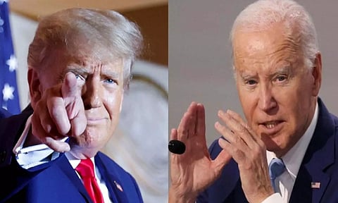 Former President Donald Trump and US President Joe Biden. (Reuters)