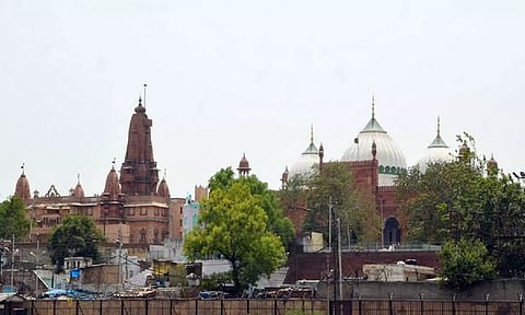 Shri Krishna Janmabhoomi and Shahi Idgah Masjid in Mathura. (ANI)