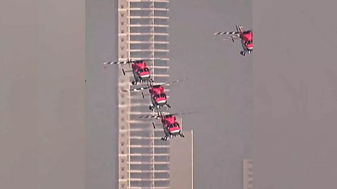 IAF Sarang Team in Action (Photo X/ @sarang_iaf)