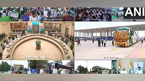 Odisha CM Naveen Patnaik launches Shri Jagannath Express. (Photo/ ANI)