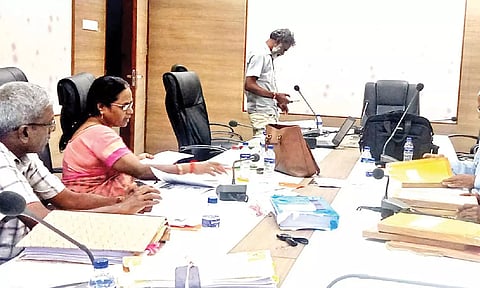 LFA officials auditing the documents at Periyar University in Salem on Thursday